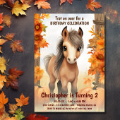 Trot auf über Niedlichen Herbstpferde Herbst Gebur Einladung