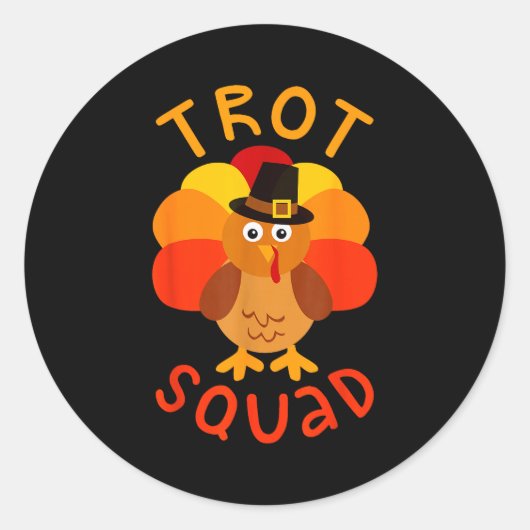Trot Squad Shirt Men Women Kids Turkey Lgrim Costu Runder Aufkleber (Vorderseite)