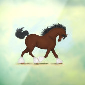 Trotting Bay Clydesdale Horse Reittiere Decal Fensteraufkleber (Blatt 3)