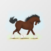 Trotting Bay Clydesdale Horse Reittiere Decal Fensteraufkleber (Blatt)