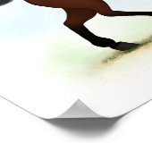 Trotting Bay Horse mit Blaze Reittier Poster (Ecke)