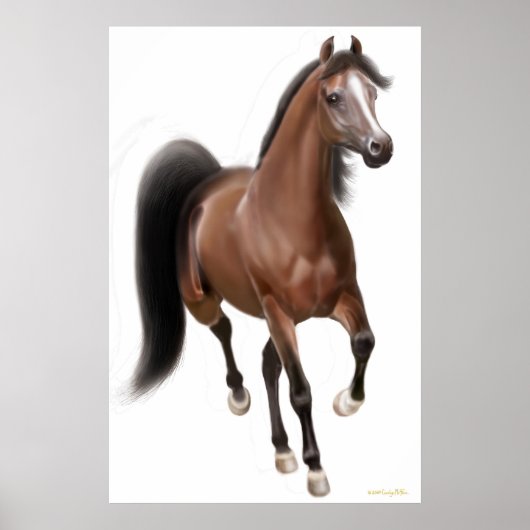 Trotting Bay Horse Poster (Vorne)
