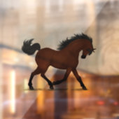 Trotting Bay Horse Reitpony Decal Fensteraufkleber (Blatt 2)