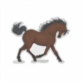 Trotting Bay Pferd mit Blaze Farm oder Ranch Aufkleber (Vorderseite)