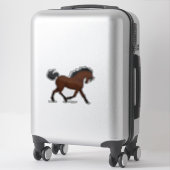 Trotting Bay Pferd mit Blaze Farm oder Ranch Aufkleber (Koffer)