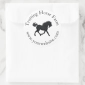 Trotting Black Horse Circular Text Reittier Runder Aufkleber (Tasche)