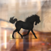 Trotting Black Horse oder Pony Equestrian Decal Fensteraufkleber (Blatt 2)