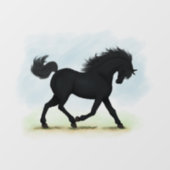 Trotting Black Horse oder Pony Equestrian Decal Fensteraufkleber (Blatt)