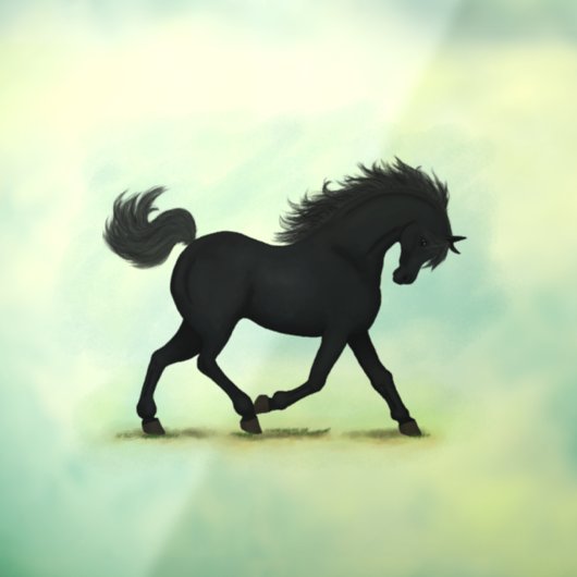 Trotting Black Horse oder Pony Equestrian Decal Fensteraufkleber (Blatt 3)