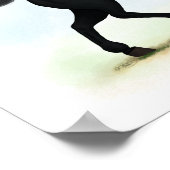 Trotting Black Horse oder Pony Reittier Poster (Ecke)