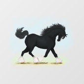 Trotting Black Shire Horse Equestrian Decal Fensteraufkleber (Blatt)