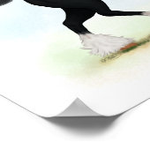 Trotting Black Shire Horse Reittier Poster (Ecke)