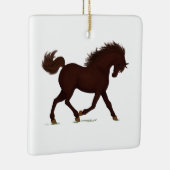 Trotting Brown Horse oder Pony Reitscharm Keramikornament (Rechts)