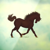 Trotting Brown Horse Pony Equestrian Fensteraufkleber (Blatt 3)