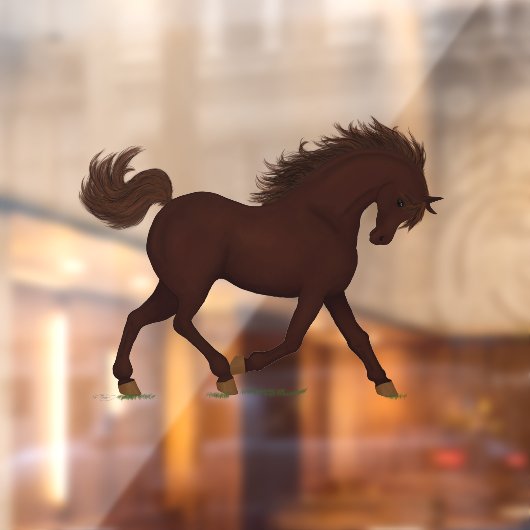 Trotting Brown Horse Pony Equestrian Fensteraufkleber (Blatt 2)