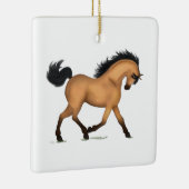 Trotting Buckskin Dun Horse Personalisiert Weihnac Keramikornament (Rechts)