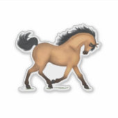 Trotting Buckskin Horse Pony Equestrian Decal Aufkleber (Vorderseite)