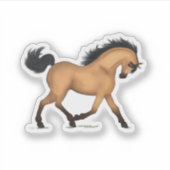 Trotting Buckskin Horse Pony Equestrian Decal Aufkleber (Vorderseite)