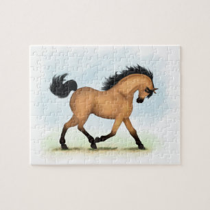 Trotting Buckskin Horse Reitpferd Lover Puzzle