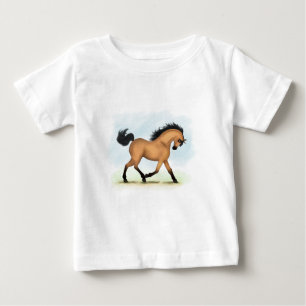 Trotting Buckskin Pferderaffe Baby T-shirt