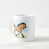 Trotting Buckskin Pferderaffe Kaffeetasse (Vorderseite Links)