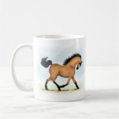 Trotting Buckskin Pferderaffe Kaffeetasse (Links)