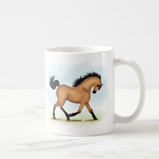 Trotting Buckskin Pferderaffe Kaffeetasse (Rechts)