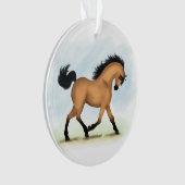 Trotting Buckskin Pferderaffe Ornament (Vorderseite)