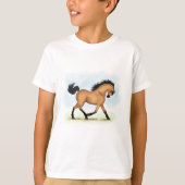 Trotting Buckskin Pferderaffe T-Shirt (Vorderseite)