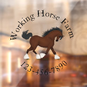 Trotting Clydesdale Horse Circle Text Custom Fensteraufkleber (Blatt 2)