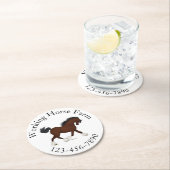 Trotting Clydesdale Horse Circle Text Custom Runder Pappuntersetzer (Vor Ort)