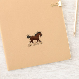 Trotting Clydesdale Pferdereitriese Aufkleber