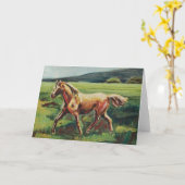 Trotting Horse Oil Painting Blank Karte (Gelbe Blume)