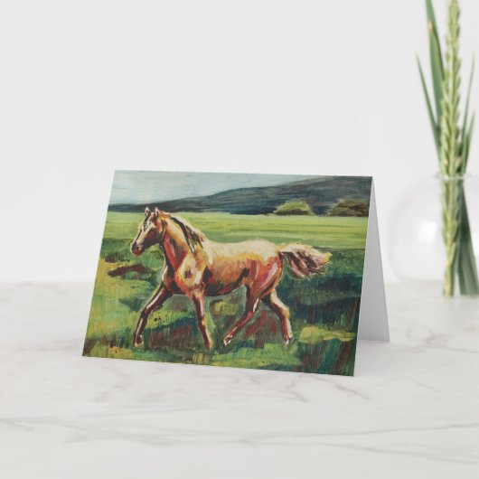 Trotting Horse Oil Painting Blank Karte (Vorderseite)