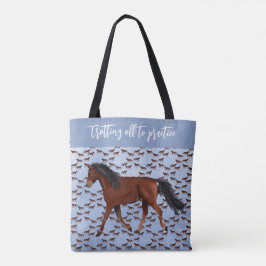 Trotting off to practice horse Tote Tasche