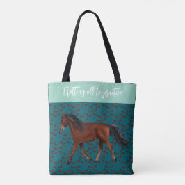 Trotting off to practice horse Tote Tasche