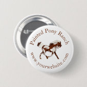 Trotting Overo Skewbald Paint Horse Custom Logo Button (Vorne & Hinten)