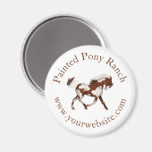 Trotting Overo Skewbald Paint Horse Custom Logo Magnet (Vorderseite/Rückseite)