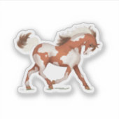 Trotting Paint Pony Overo Skewbald Pinto Horse Aufkleber (Vorderseite)