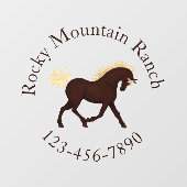 Trotting Rocky Mountains Circular Text Custom Fensteraufkleber (Blatt)