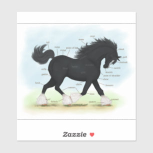 Trotting Shire Draft Pferde Equine Anatomy Chart S Aufkleber