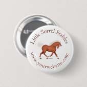 Trotting Sorrel Pferde Kreislauf Button (Vorne & Hinten)