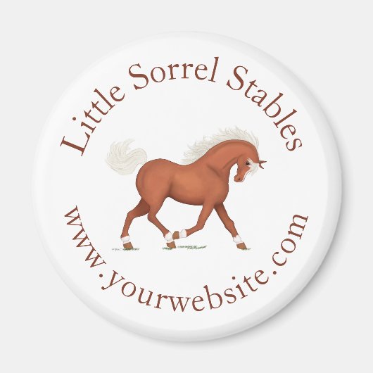 Trotting Sorrel Pferde Kreislauf Magnet (Vorne)