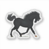 Trottoire Black Horse mit Star & Sock Black Beauty Aufkleber (Vorderseite)