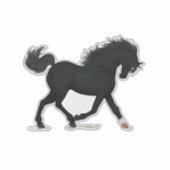 Trottoire Black Horse mit Star & Sock Black Beauty Aufkleber (Vorderseite)