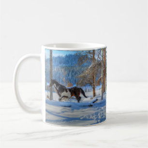 Trottoire Pinto Paint Stallion & Winter Snows Kaffeetasse
