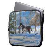 Trottoire Pinto Paint Stallion & Winter Snows Laptopschutzhülle (Vorderseite Links)