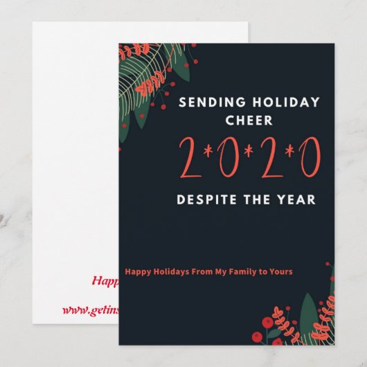 Trotz 2020 feiertagskarte (Vorne/Hinten)