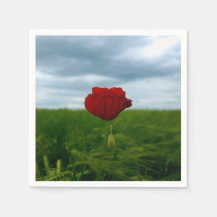 Trotz allem rot – Mohnblume Naturfoto Serviette