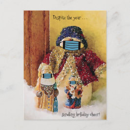 Trotz des Jahres senden Feiertag Beifall Santa Sno Postkarte